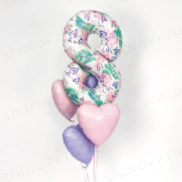 Фонтан из шаров "Мартовские краски"