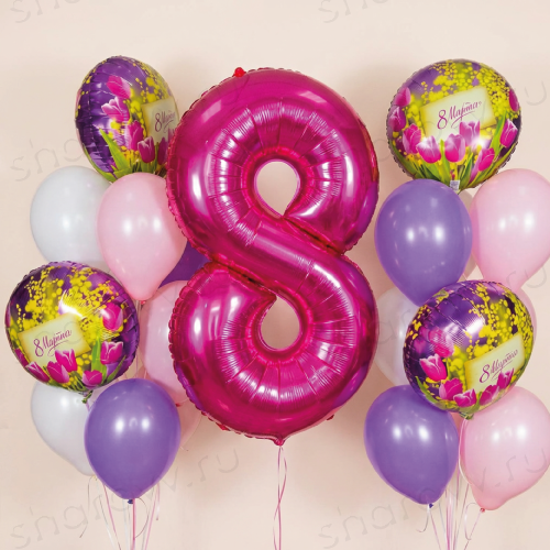 Композиция из шаров "В честь прекрасных дам"