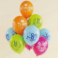 Облако из шаров ассорти "8 марта! Поздравляем!"