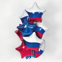 Фонтан из шаров "Триколор звёздный"