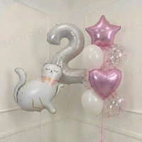 Композиция из шаров "Леди Кошечка"