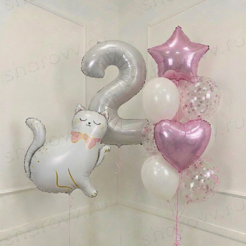 Композиция из шаров "Леди Кошечка"