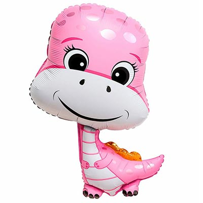Шар фигура "Динозаврик розовый"