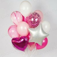 Облако из шаров ассорти "Малиновый блюз"
