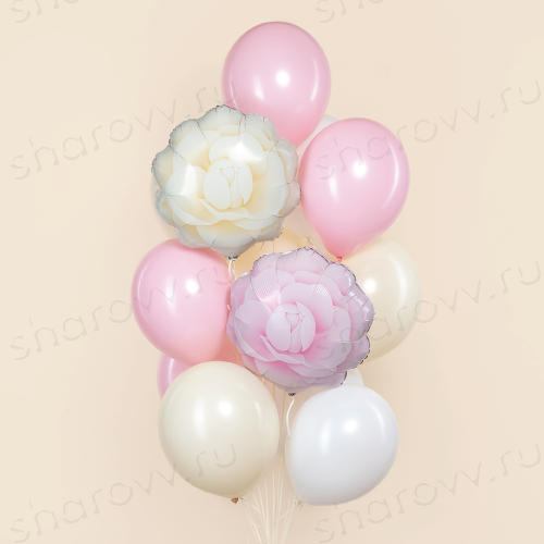 Фонтан из шаров "Нежность камелии"