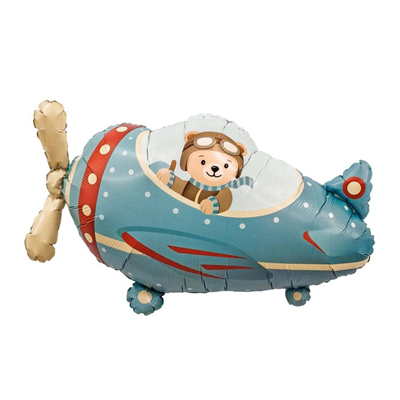 Шар фигура "Самолет с медведем"