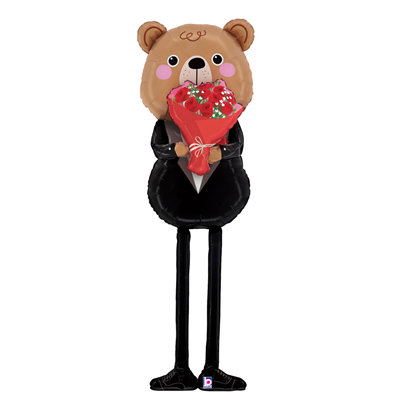 Шар фигура "Медведь с букетом"