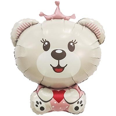 Шар фигура "Медведица принцесса с сердечком"