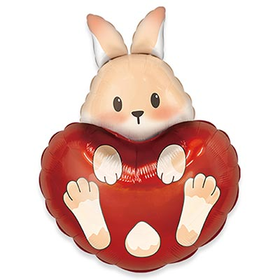 Шар фигура "Зайка в сердце"