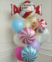 Фонтан из шаров "Карамельный пазл"