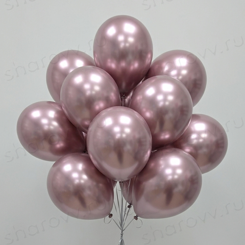 Шары латекс "Хром темно-розовый"