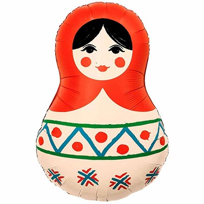 Шар фигура "Матрешка Русский узор"
