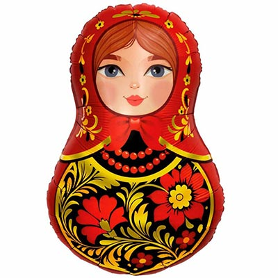 Шар фигура "Матрешка Золотая роспись"