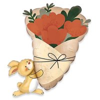 Шар фигура "Зайка с букетом цветов"