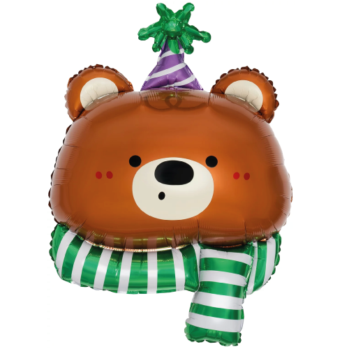 Шар фольга "Мишка в колпачке"