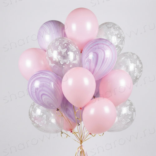 Облако из шаров ассорти "Сиреневая сюита"