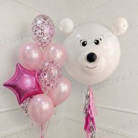 Сет из шаров "Медвежонок Арктик и милое сияние"