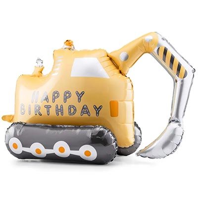 Шар фигура "Happy Birthday Экскаватор"