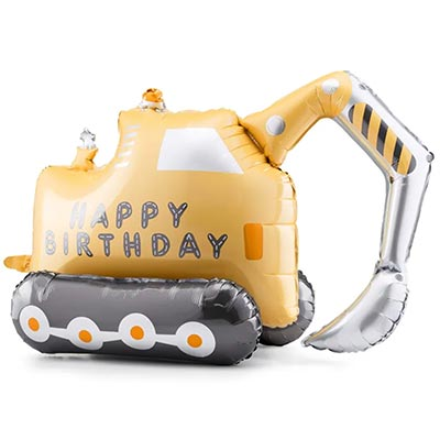 Шар фигура "Happy Birthday Экскаватор"