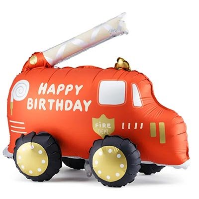 Шар фигура "Happy Birthday. Пожарная машина"