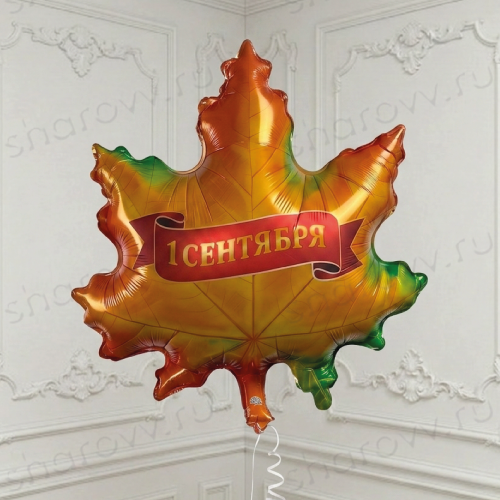 Шар фигура "1 СЕНТЯБРЯ Лист кленовый"
