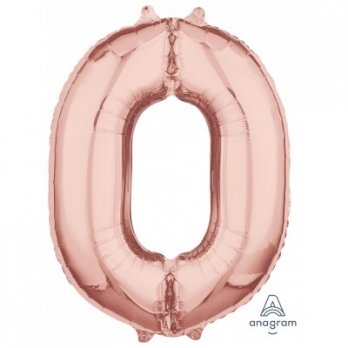 Цифра 0 65см Розовое золото
