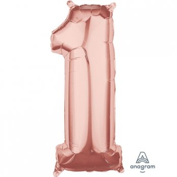 Цифра 1 65см Розовое золото