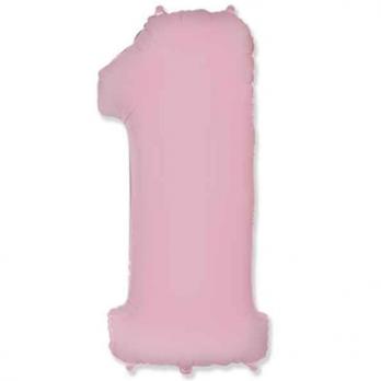 Цифра 1 Пастель Розовый