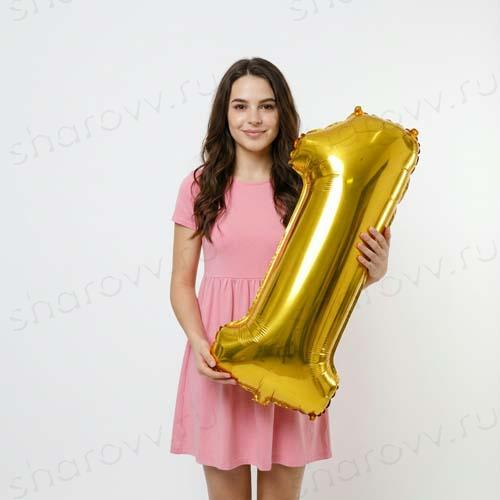 Шар цифра "1" Золото