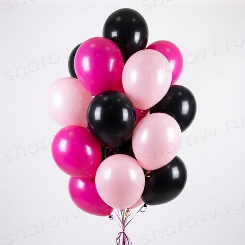 Шары латекс 35см. "Розовый, фуксия, черный"