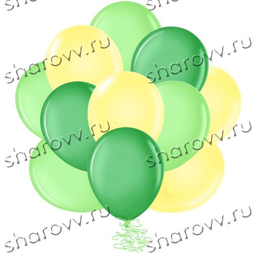 Шары латекс 35см. "Желтый, зеленый, лайм"