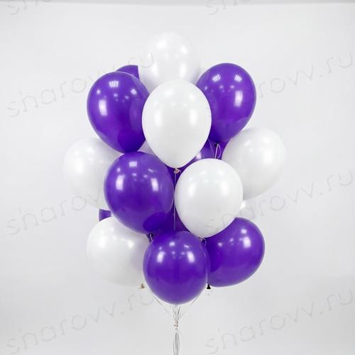Шары латекс 35см. "Фиолетовый, белый"