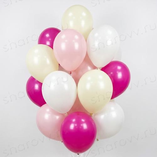 Шары латекс 35см. "Фуксия, розовый, айвори, белый"