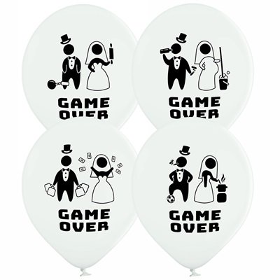 Шары гелиевые Свадьба Game Over