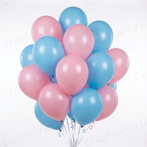 Шары латекс 35см. "Голубой, розовый"