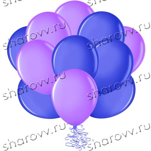 Шары латекс 35см. Синий, фиолетовый