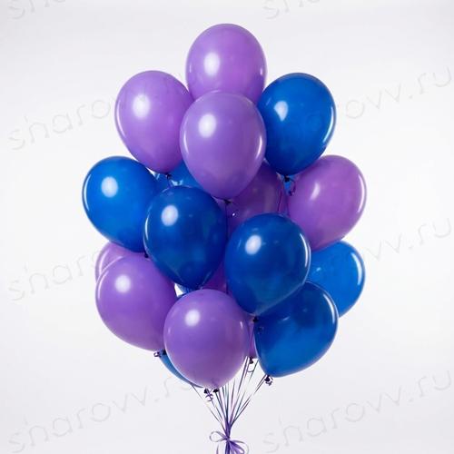 Шары латекс 35см. "Синий, сиреневый"