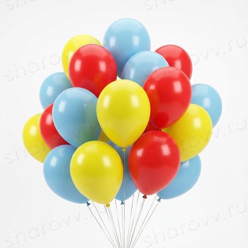 Шары латекс 35см. "Желтый, голубой, красный"