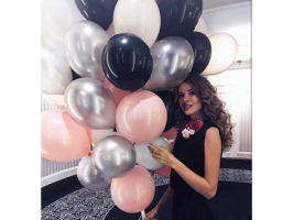 Шары латекс 35см. Белый, розовый, серебро, черный