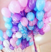 Шары латекс 35см. Белый, голубой, розовый, фиолетовый