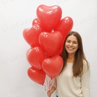 20 красных шаров сердец латекс