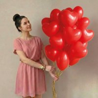20 красных шаров сердец латекс