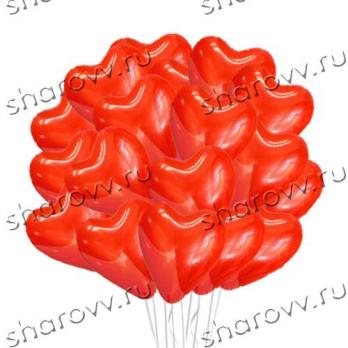 50 красных шаров сердец латекс