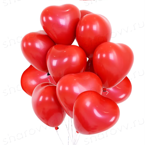 20 красных шаров сердец латекс