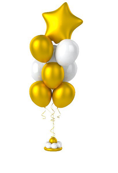 Фонтан из воздушных шаров Золотой