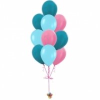 Фонтан из шаров Фуксия, голубой, зеленый