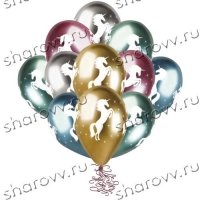 Шары латекс Хром Единорог
