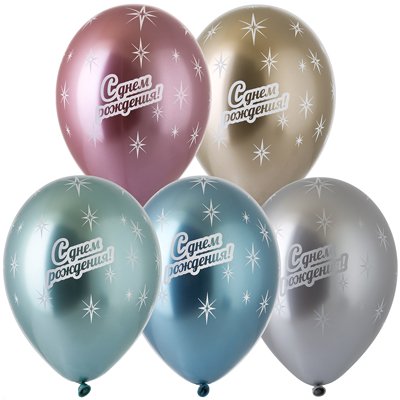 Шарики хром С Днем Рождения