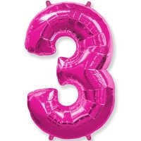 Цифра 3 Фуксия