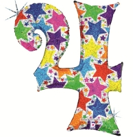 Цифра 4 Звезды голография